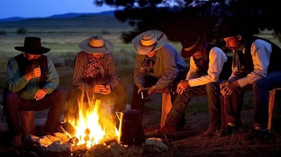 Cowboys around a campfire